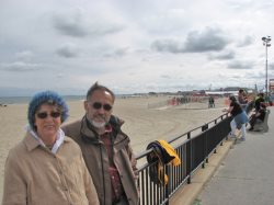 On the boardwalk.